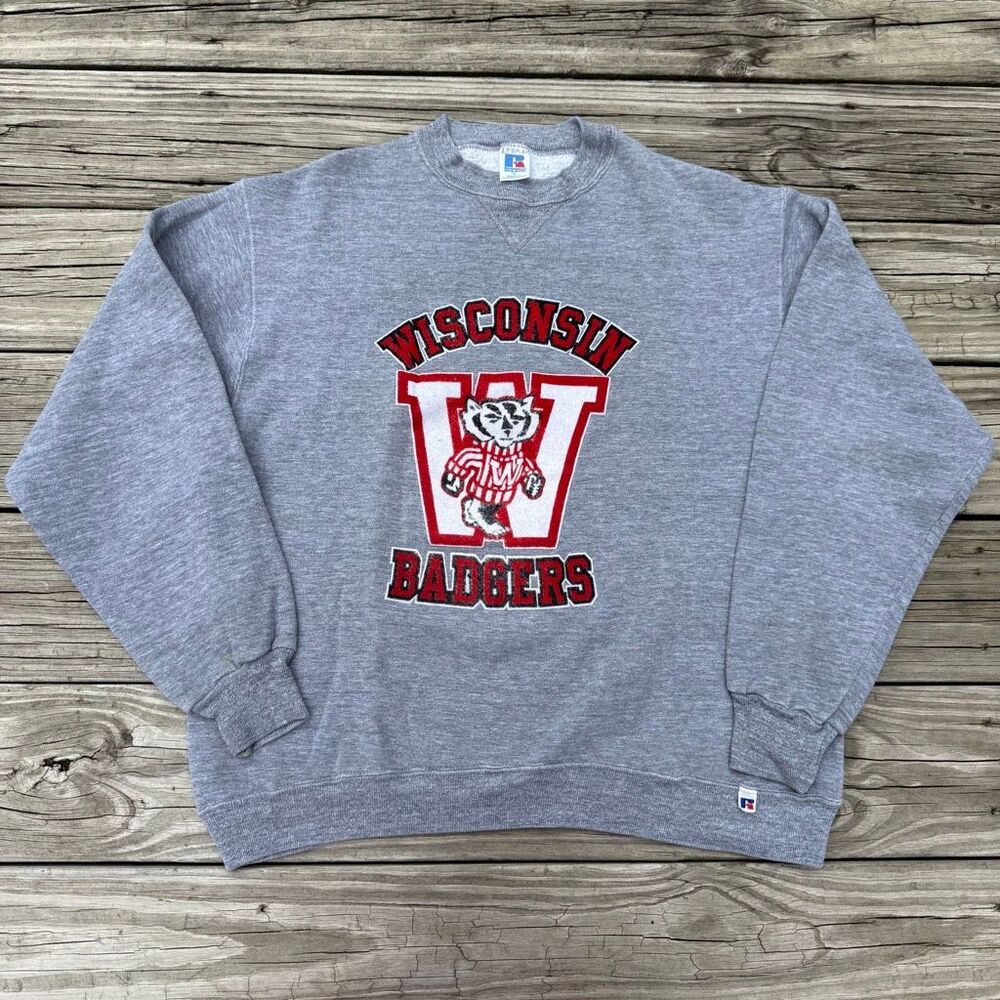 Vintage Russell Athletic Wisconsin Badgers Made In USA Crewneck Sweatshirt
